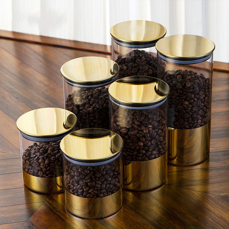 Luxe Golden Spice Jars