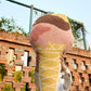 Kawaii Ice Cream Cone Throw Pillow