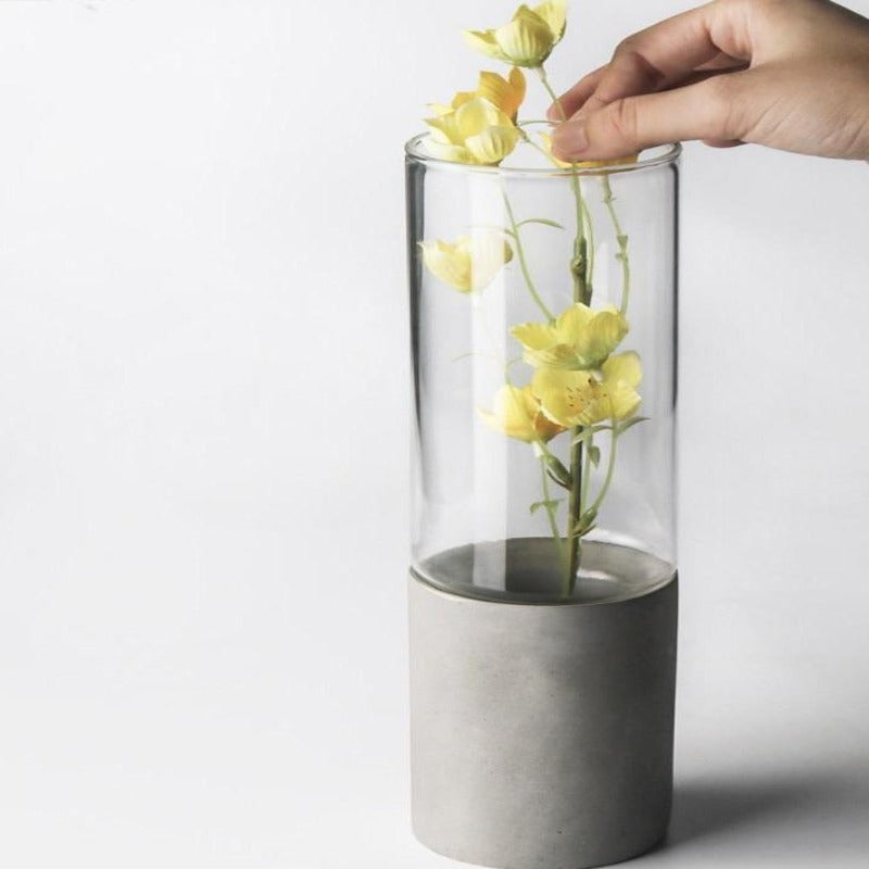 Stone & Glass Modern Cropped Glass Vase