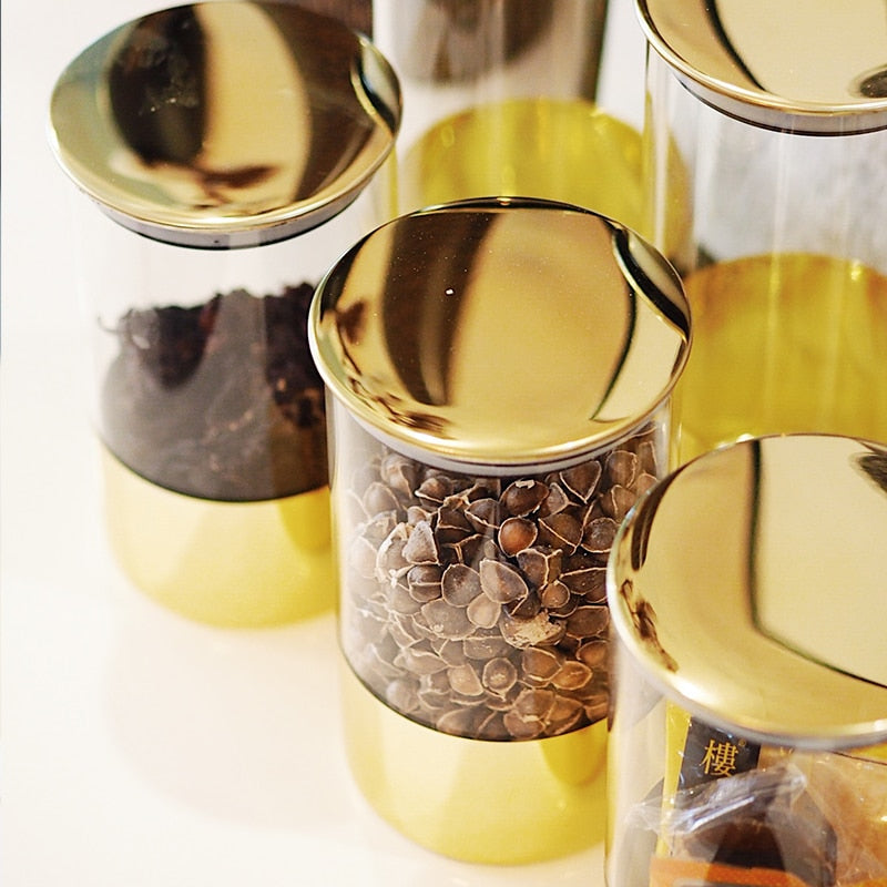 Luxe Golden Spice Jars