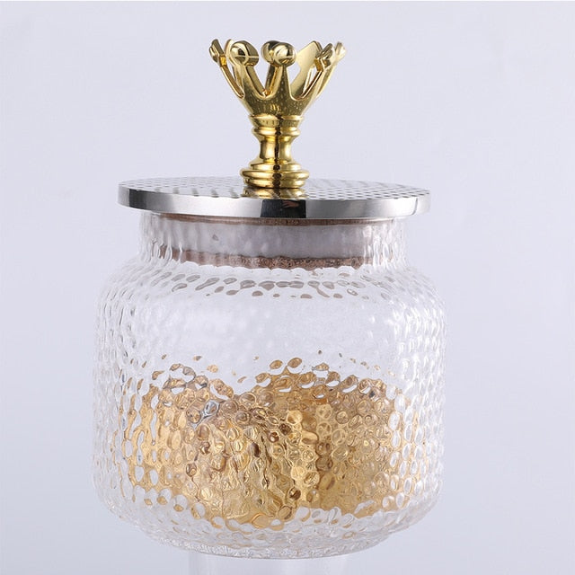 Small Lavish Gold Accented Jar