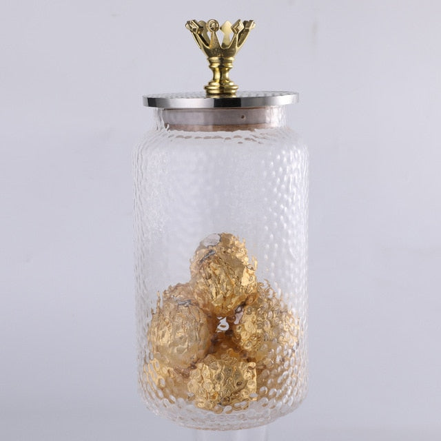 Large Lavish Gold Accented Jar