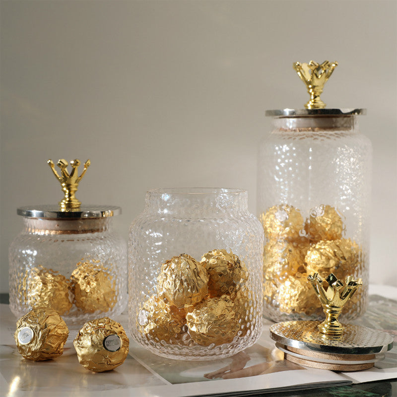 Lavish Gold Accented Jar Set