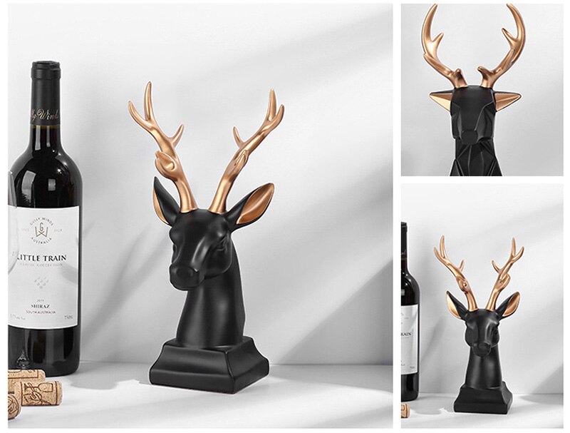 Black  Deer Head Sculpture