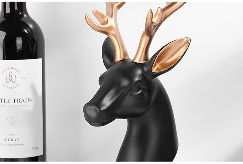 Black Deer Head Sculpture