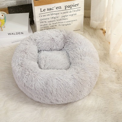 Grey Soft Fleece Plush Pet Bed