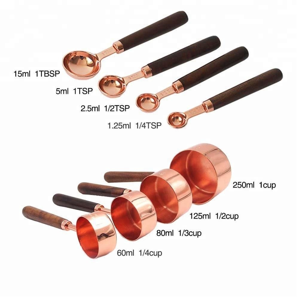 Aesthetic Measuring Cups & Spoons - Rose Gold  Cooking and baking,  Stainless steel measuring cups, Baking sugar
