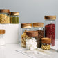 Glass Storage Canister With Wood Lid