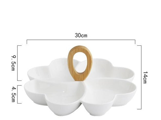 Novel Flower Ceramic Snack Platter