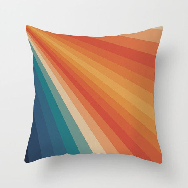 Retro Geometry Colorful Throw Pillow
