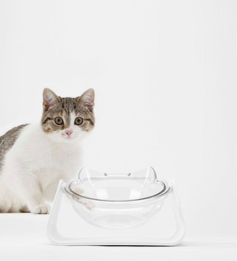 White Creative Tilting Pet Food Bowl