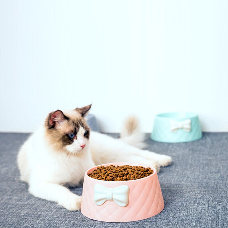 Cute Bow Tie Pet Food Bowl