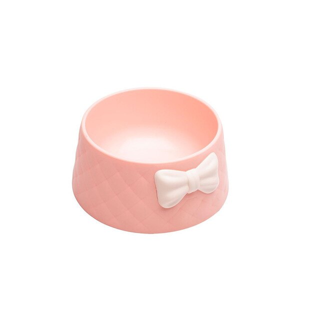 Pink Cute Bow Tie Pet Food Bowl