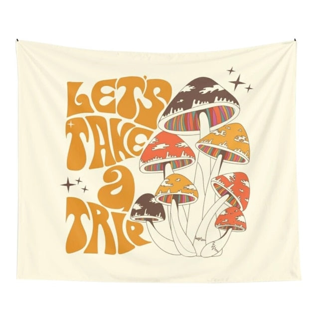 Lets Take A Trip Mushroom Tapestry