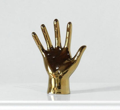 Golden Hand Gesture Bookend