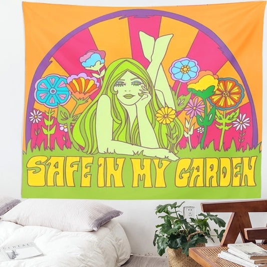 Safe In My Garden Tapestry