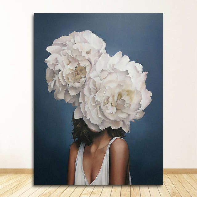 Flower Head Lady Poster