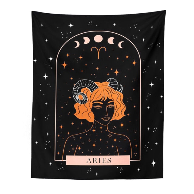 Aries Tarot Constellation Tapestry