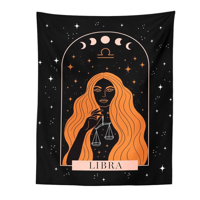 Libra Tarot Zodiac Tapestry