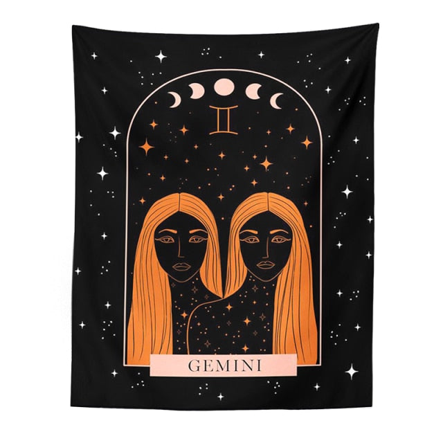 Gemini Tarot Zodiac Tapestry
