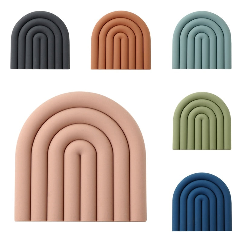 10 Colors Rainbow Shape Silicone Heat insulation Pad