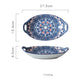 Marrakesh Hand-painted Oval Plate