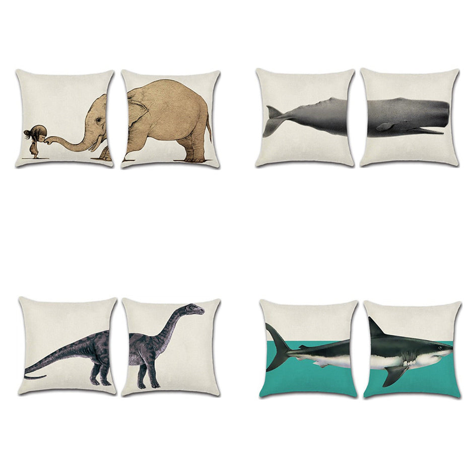 Shark Jigsaw Linen Pillow Covers