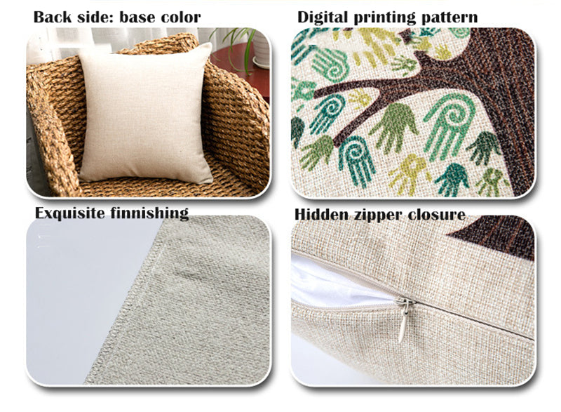 Elephant Jigsaw Linen Pillow Covers