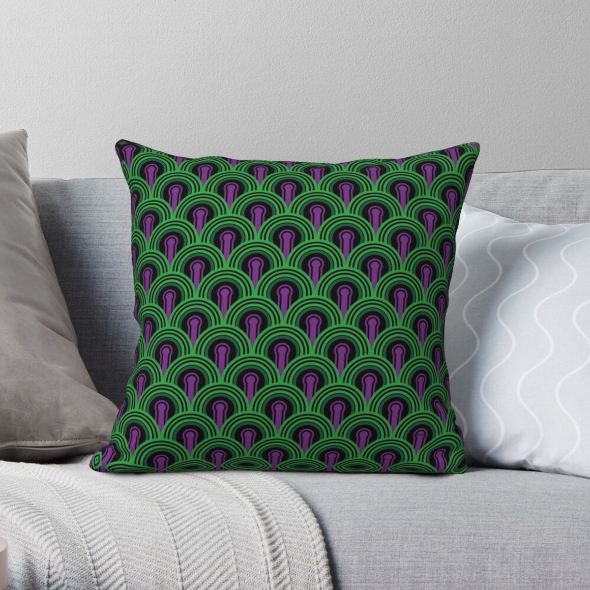 Peacock Pattern Double-Sided Throw Pillow