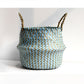 Handmade Collapsible Boho Decor Striped Wicker Storage Basket