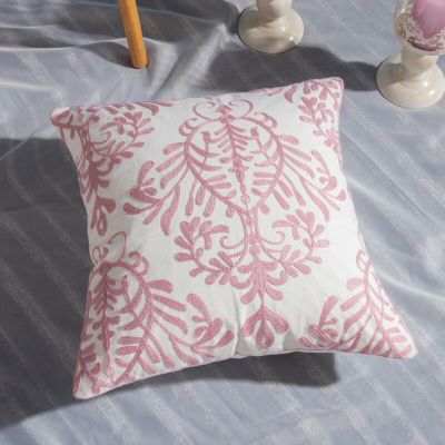 Pink Pattern Embroidered Cushion